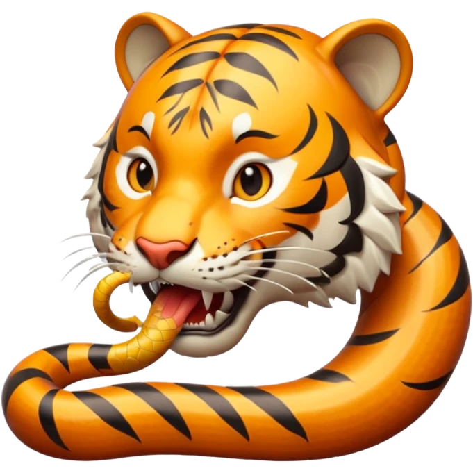Tiger bites snake  emoji