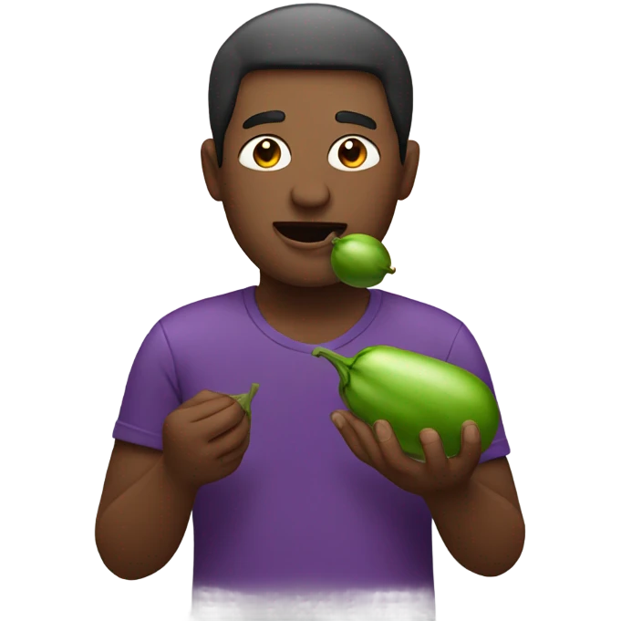 Man eating eggplant  emoji