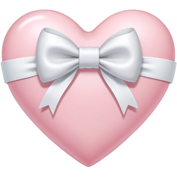 Light pink heart with a white bow emoji
