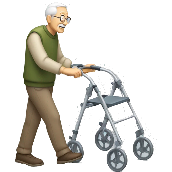 old man with foldable walker  emoji