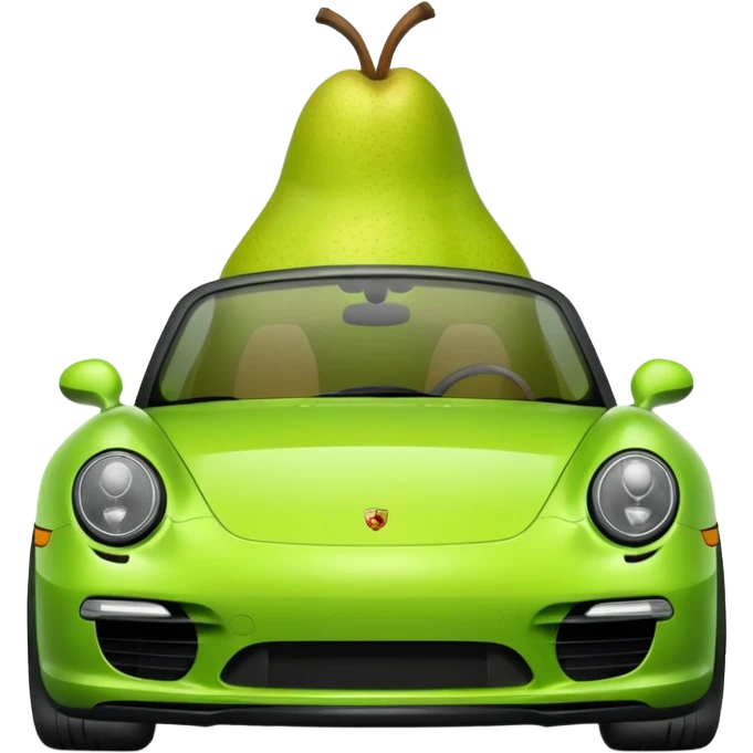 plain pear in a porshce withe black rims emoji
