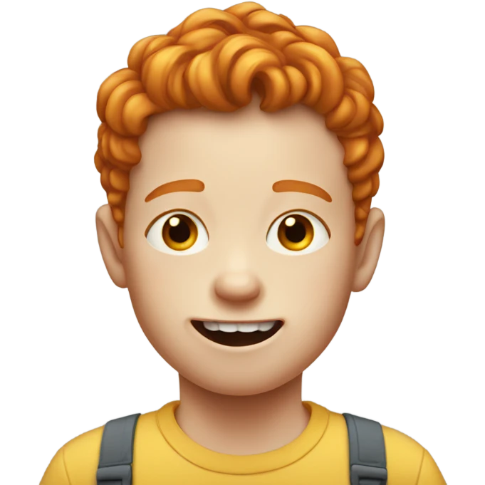 ginger kid with no teeth emoji