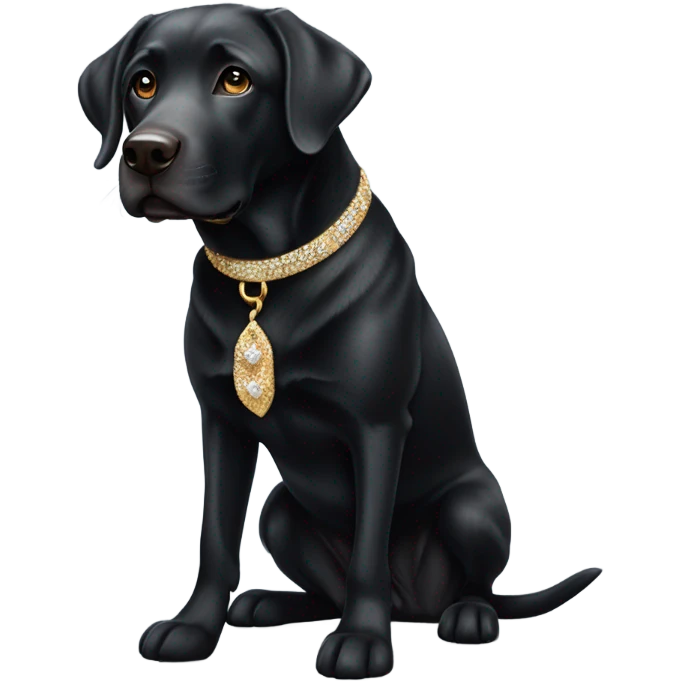 Diva black lab dog emoji