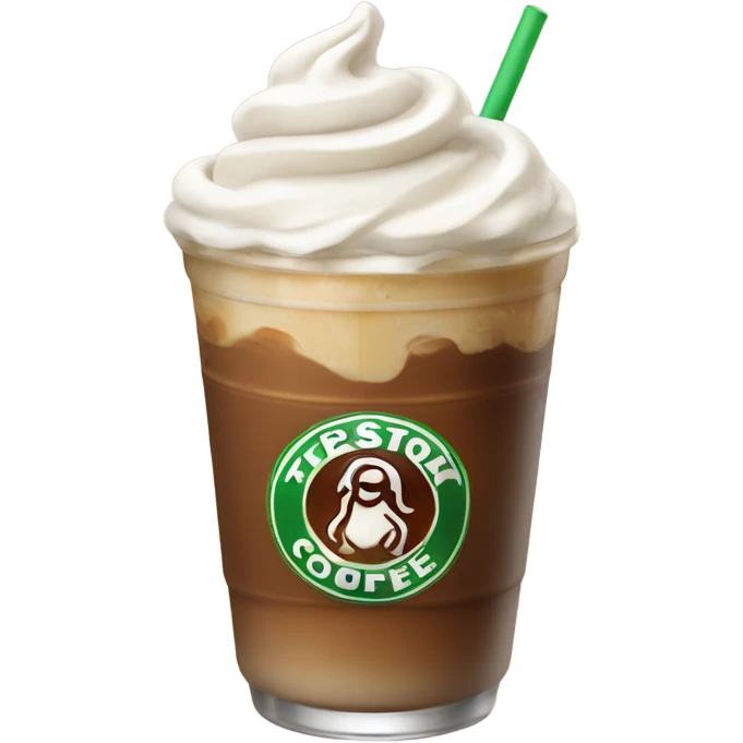 Iced coffee with whipped cream emoji