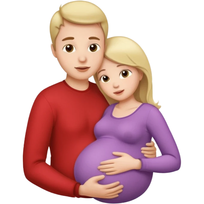Femme enceinte homme fais bisous sur le ventre emoji
