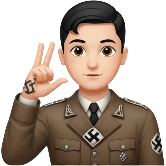 Nazi salut with svaztica emoji