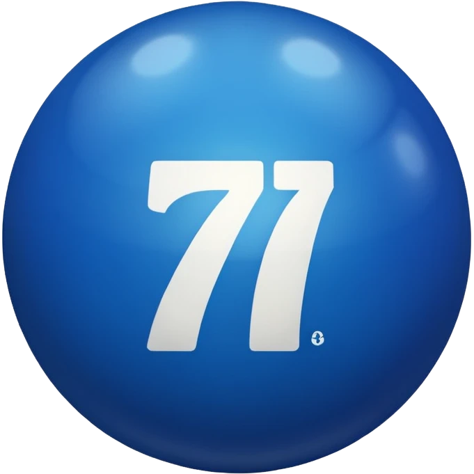 pull ball with the number 7th blue emoji