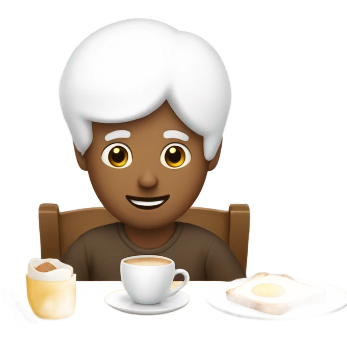 Man eating breakfast emoji