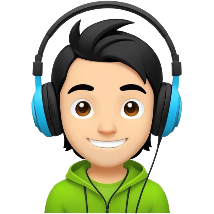 Sprunki character from Incredibox, cute cartoon mascot with headphones emoji