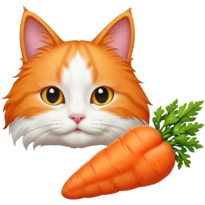 a carrot which is hold a cat emoji