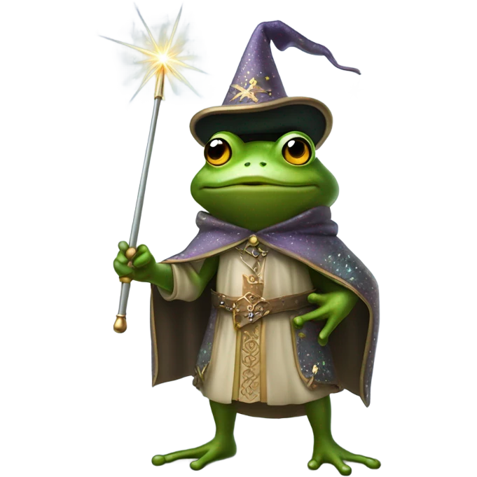 Medieval frog with a wand emoji