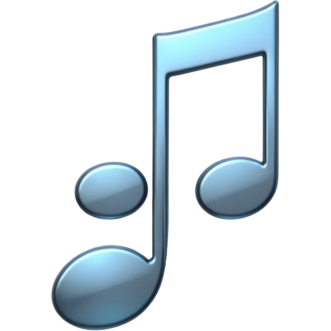 music note with a chromic metal texture emoji