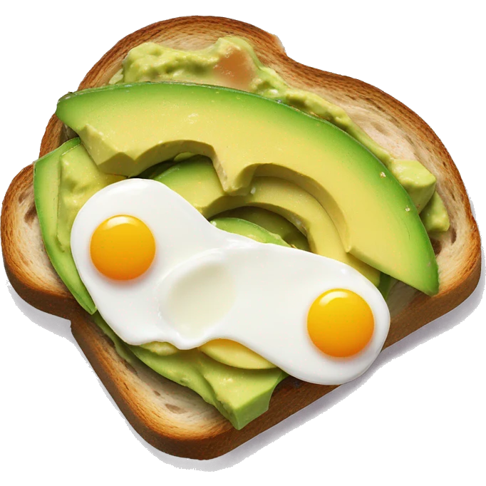 Avocado toast with an egg emoji