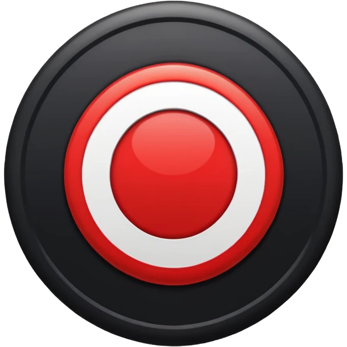 A black circle surrounded by a white circle surrounded by a red circle like a target emoji