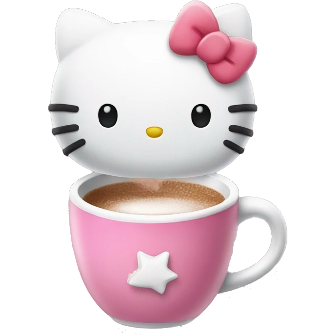 Hello kitty drinking hot coco emoji