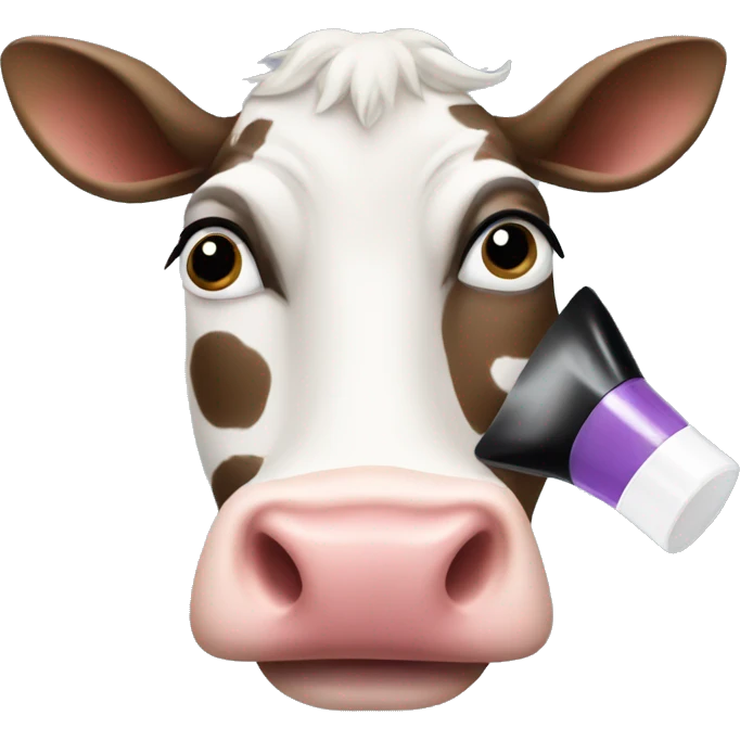 cow applying cosmetics  emoji