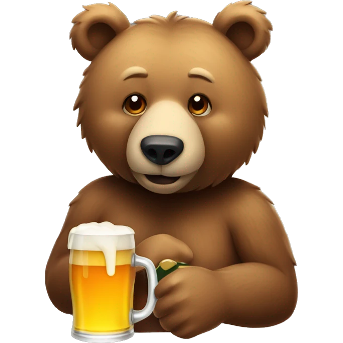 Bear drinking beer emoji
