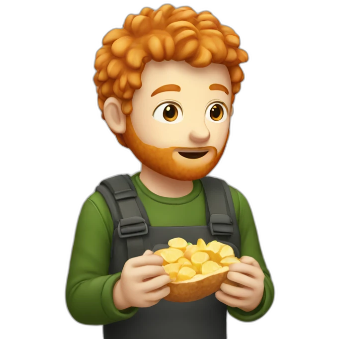 A ginger eating a ginger ginger emoji