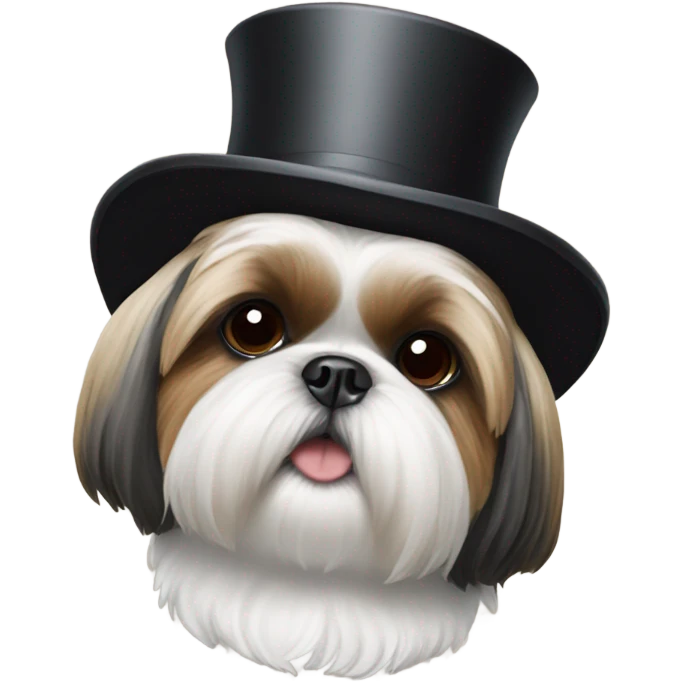 Shih Tzu with a top hat emoji