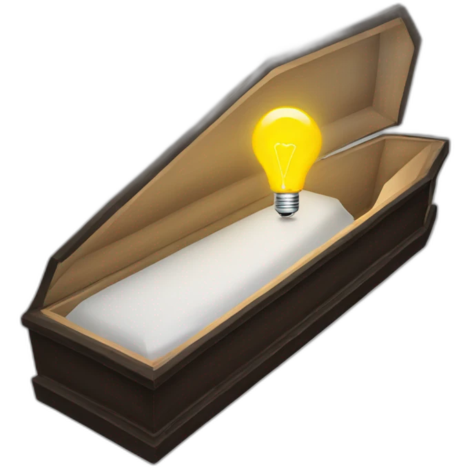 coffin with light bulb emoji