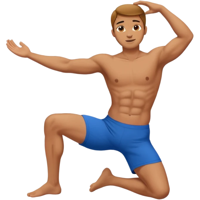 Hombre haciendo estiramientos emoji