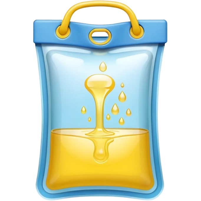 drainage bag with light yello luquid emoji