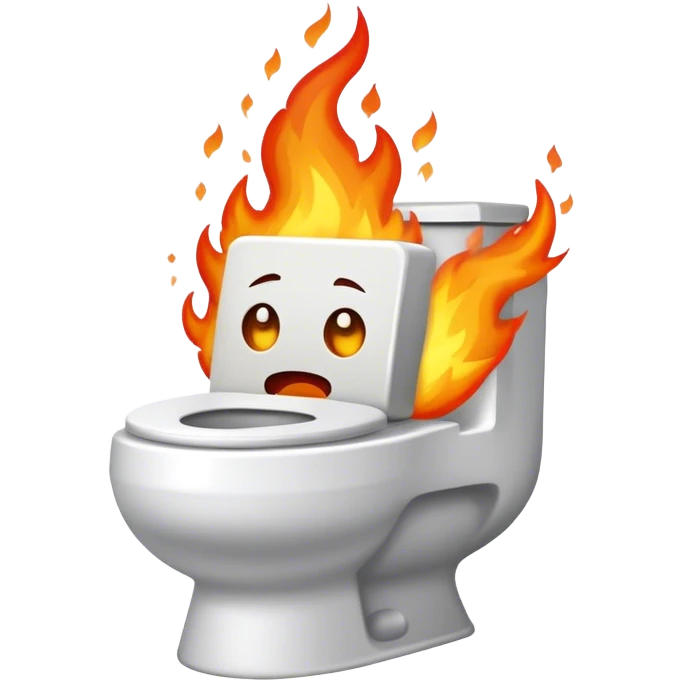 Unhinged Toilet on Fire emoji