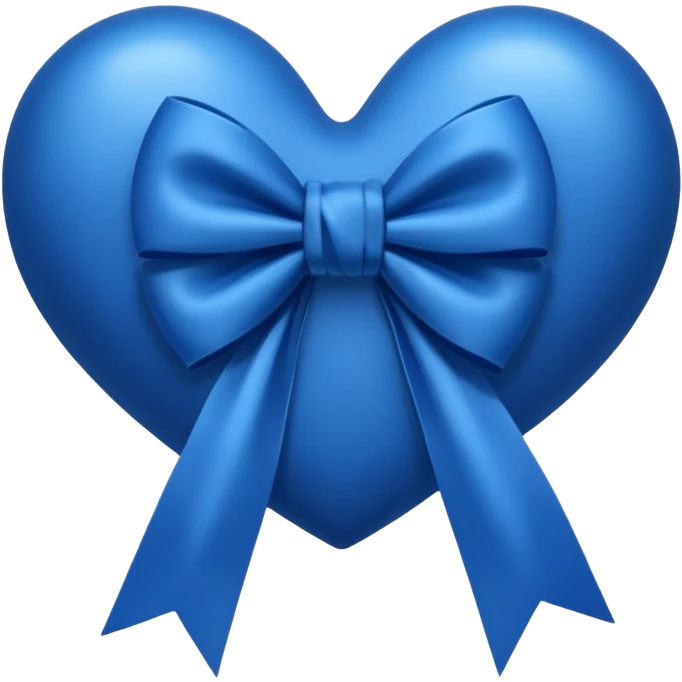 Dark blue heart and bow emoji