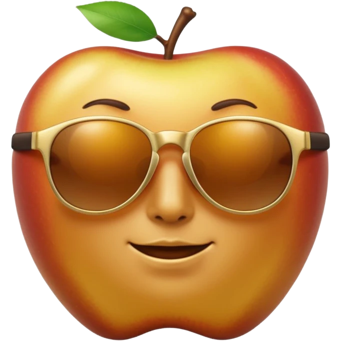 faceless golden apple with sunglasses emoji