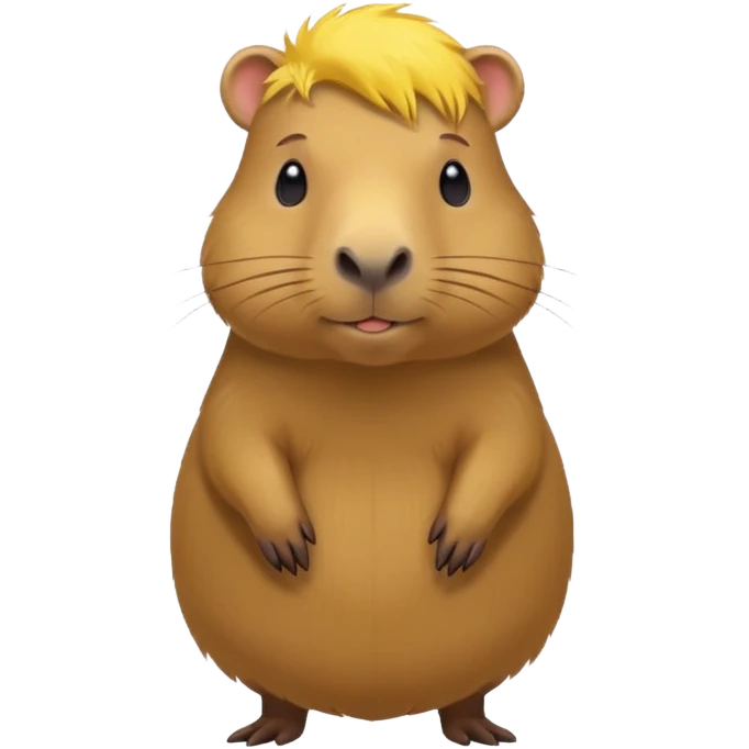Capybara with yellow head hair, standing emoji