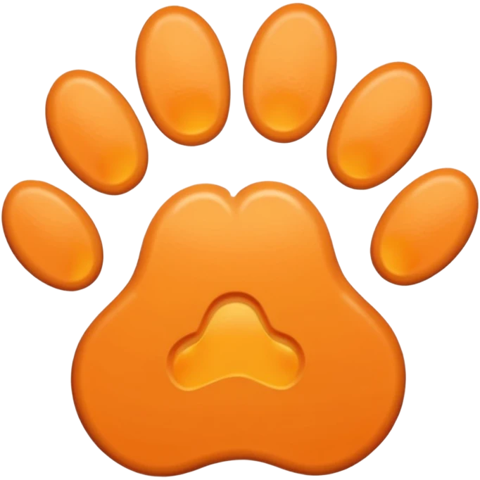 a very light pale pastel orange pawprint emoji