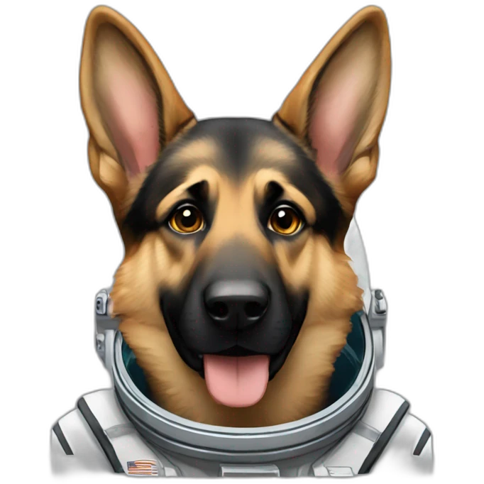 Astronaut commander German shepherd emoji