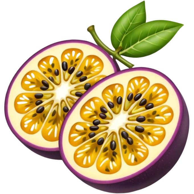 passion fruit sliced juicy emoji