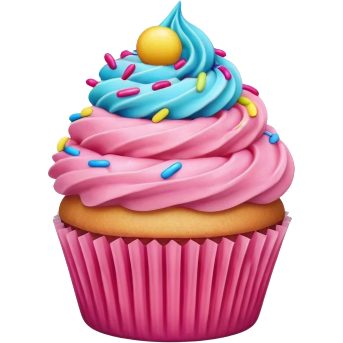 Cupcake with pink icing emoji