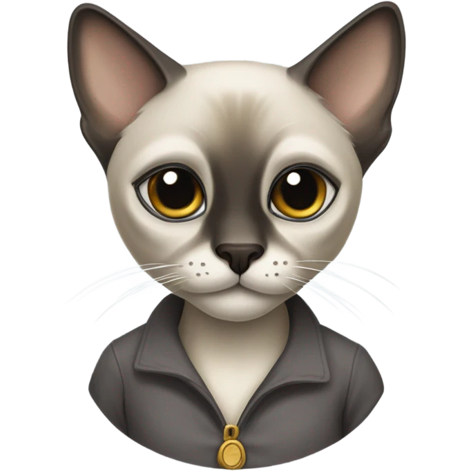 Siamese cat old grey emoji