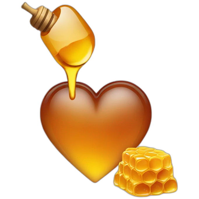 A heart with honey on it emoji