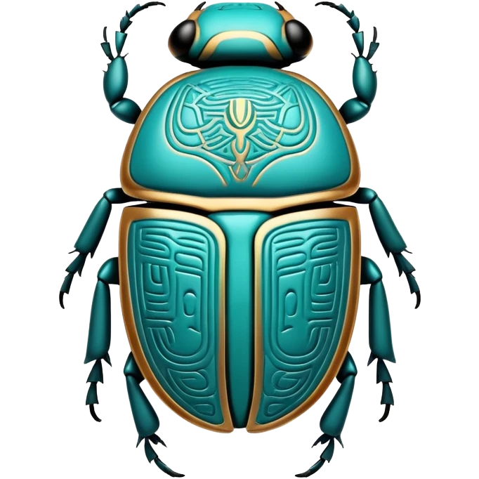 ancient Egyptian scarab beetle amulet with hieroglyphics emoji