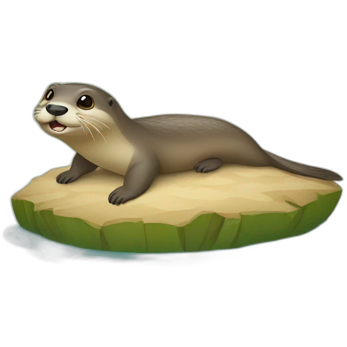 Loutre sur tortue emoji