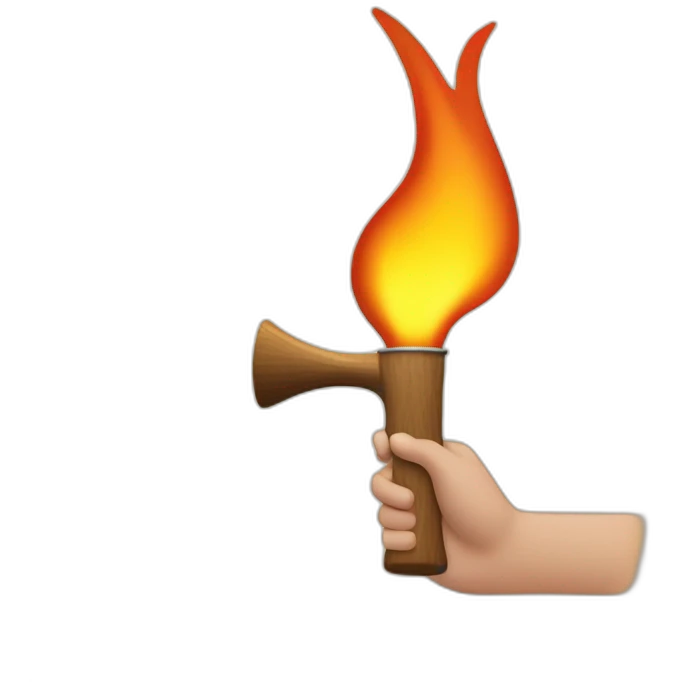 Hand holding Lid extinguishes a wood torch emoji