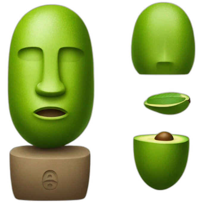avocado moai statue emoji