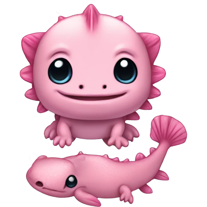 pink cute axolotl stitch chibi emoji