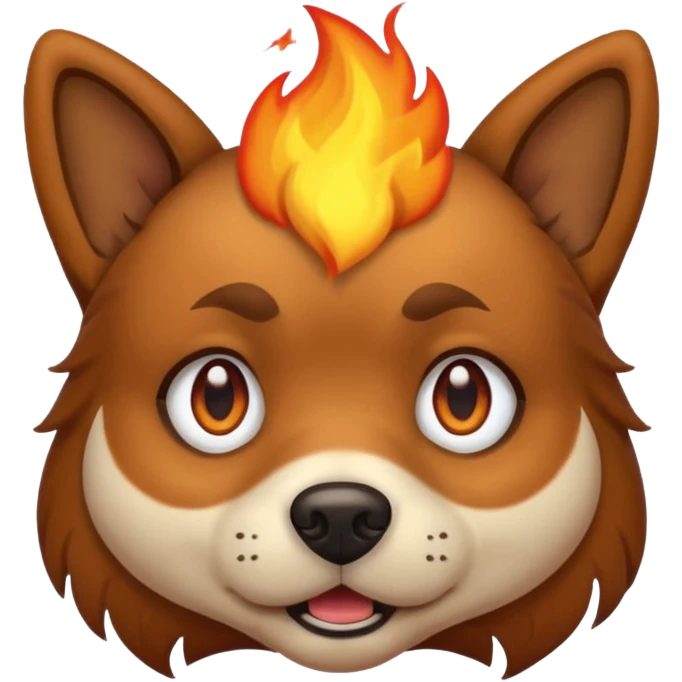 A Dog with fire in his eyes emoji