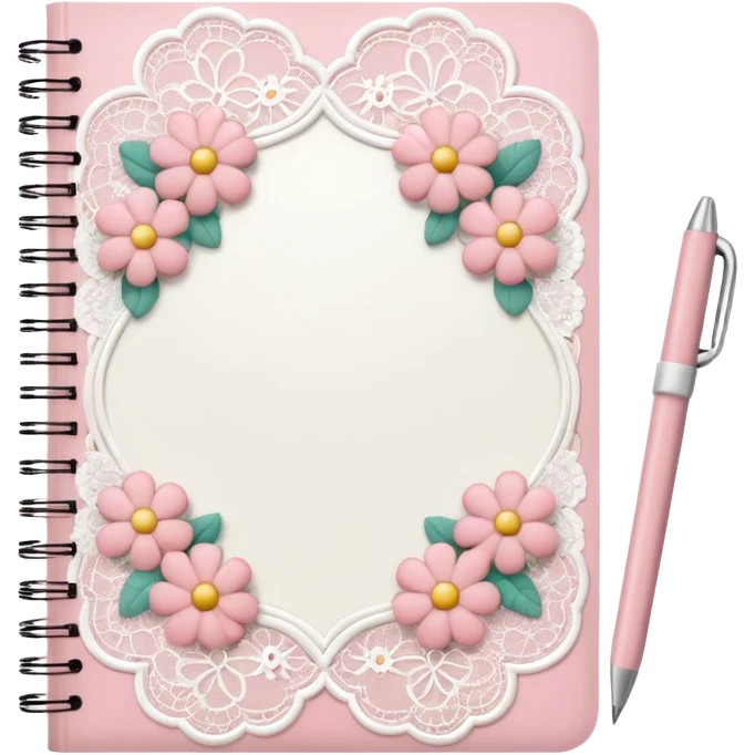 girly lace notebook emoji