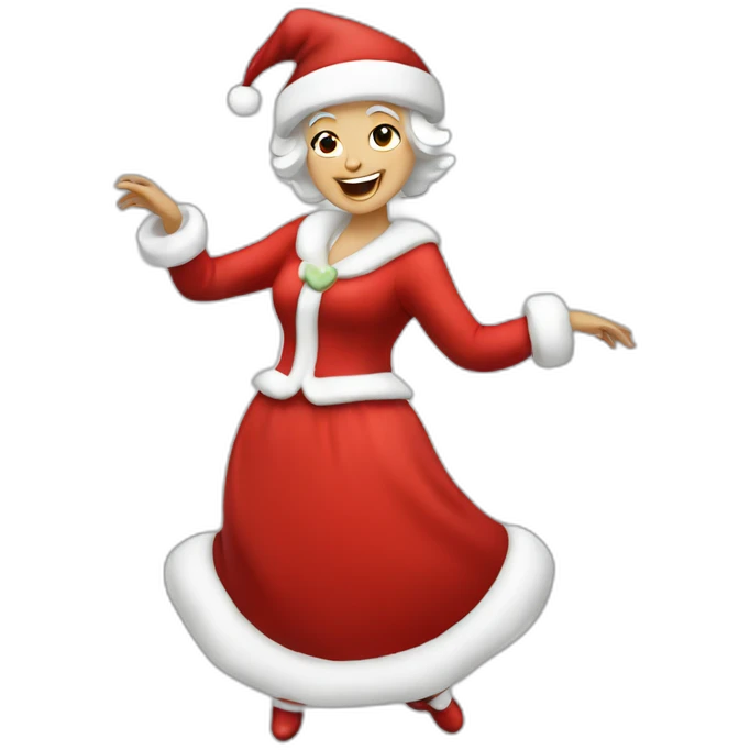 white mrs santa claus dancing emoji