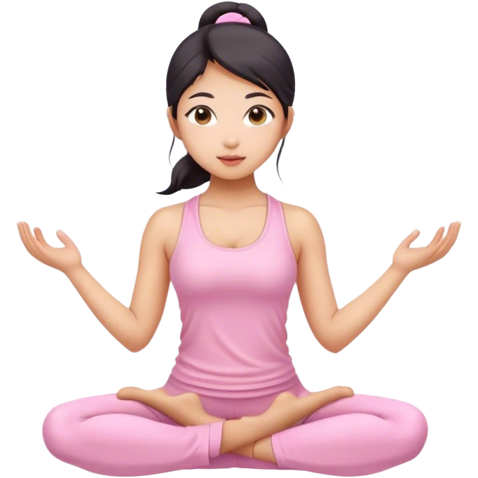 asian yoga girl light pink clothes  emoji