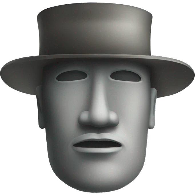 Moai with a hat emoji