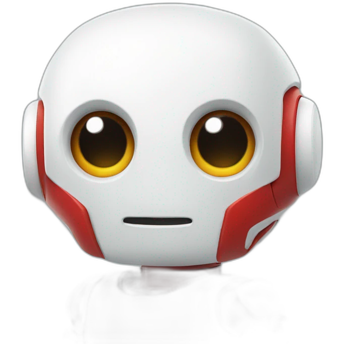cute little white red robot emoji