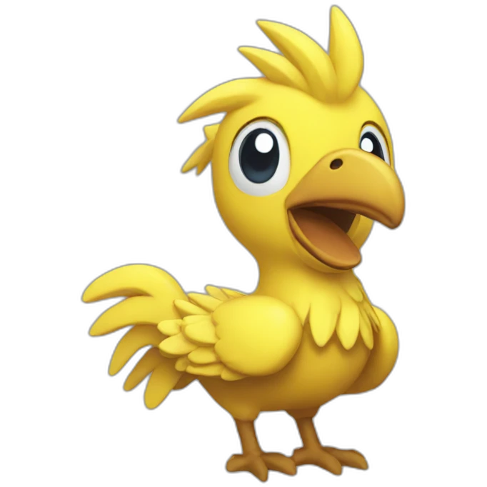 Chocobo waving emoji