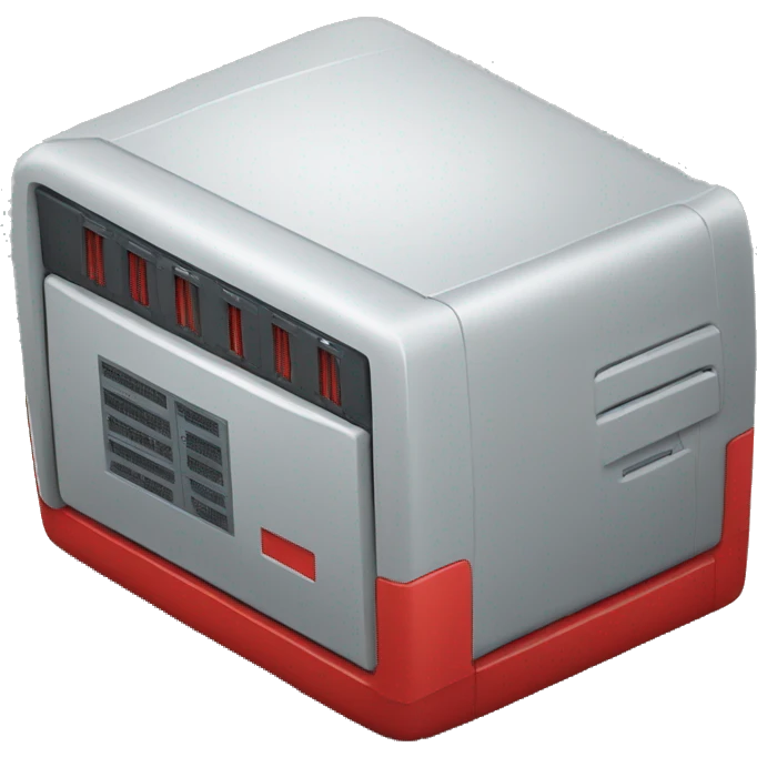 Computer server withred color  emoji