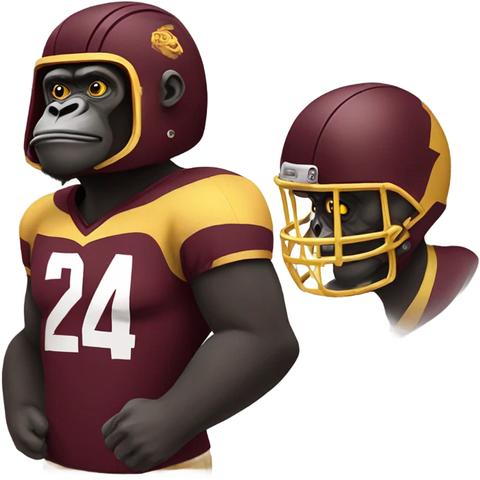 Gorilla football maroon gold emoji